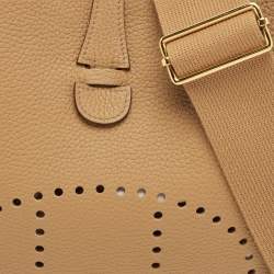 Pre Owned Hermes Biscuit Taurillon Clemence Leather Evelyne III 29 Bag