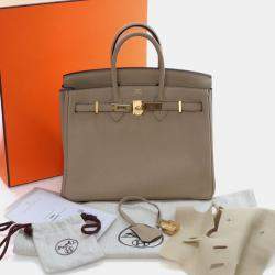Pre Owned Hermes Birkin 25 Trench Togo Leather Bag