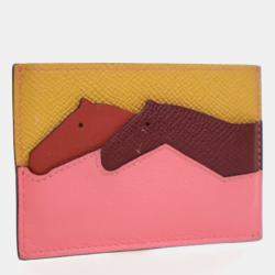 Pre Owned Hermes Ambre Epsom Les Petits Chevaux Card Holder