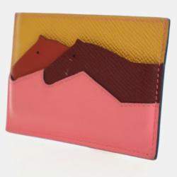 Pre Owned Hermes Ambre Epsom Les Petits Chevaux Card Holder