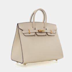 Pre Owned Hermes Sellier Birkin 25 Nata Epsom Bag