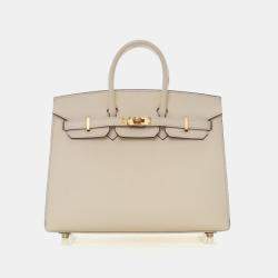 Pre Owned Hermes Sellier Birkin 25 Nata Epsom Bag