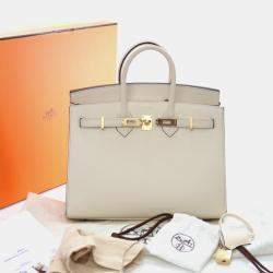 Pre Owned Hermes Sellier Birkin 25 Nata Epsom Bag