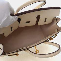 Pre Owned Hermes Sellier Birkin 25 Nata Epsom Bag
