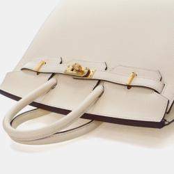 Pre Owned Hermes Sellier Birkin 25 Nata Epsom Bag