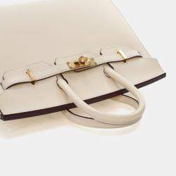 Pre Owned Hermes Sellier Birkin 25 Nata Epsom Bag