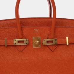 Pre Owned Hermes  Birkin 25 Orange Togo Bag
