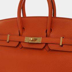 Pre Owned Hermes  Birkin 25 Orange Togo Bag