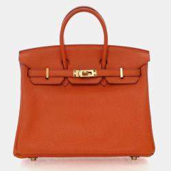 Pre Owned Hermes  Birkin 25 Orange Togo Bag