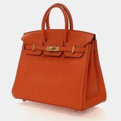 Pre Owned Hermes  Birkin 25 Orange Togo Bag