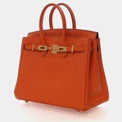 Pre Owned Hermes  Birkin 25 Orange Togo Bag