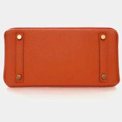 Pre Owned Hermes  Birkin 25 Orange Togo Bag