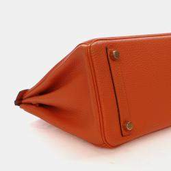 Pre Owned Hermes  Birkin 25 Orange Togo Bag