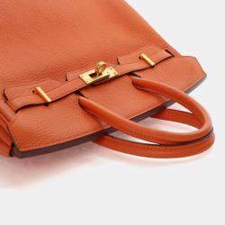 Pre Owned Hermes  Birkin 25 Orange Togo Bag