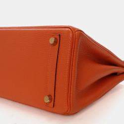 Pre Owned Hermes  Birkin 25 Orange Togo Bag