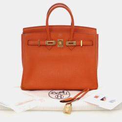 Pre Owned Hermes  Birkin 25 Orange Togo Bag