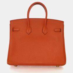 Pre Owned Hermes  Birkin 25 Orange Togo Bag
