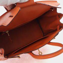 Pre Owned Hermes  Birkin 25 Orange Togo Bag