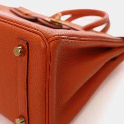 Pre Owned Hermes  Birkin 25 Orange Togo Bag