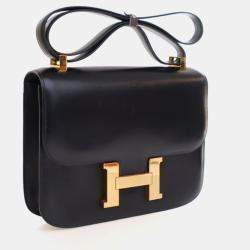 Pre Owned Hermes Box Constance 23 Vintage Black Bag