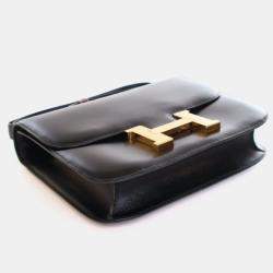 Pre Owned Hermes Box Constance 23 Vintage Black Bag