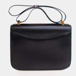 Pre Owned Hermes Box Constance 23 Vintage Black Bag