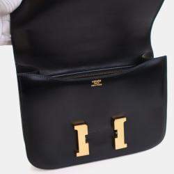 Pre Owned Hermes Box Constance 23 Vintage Black Bag