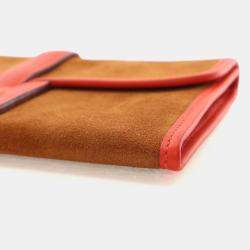 Pre Owned Hermes Rouge Tomate Suede Jige 20
