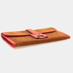 Pre Owned Hermes Rouge Tomate Suede Jige 20