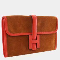 Pre Owned Hermes Rouge Tomate Suede Jige 20