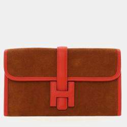 Pre Owned Hermes Rouge Tomate Suede Jige 20