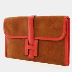 Pre Owned Hermes Rouge Tomate Suede Jige 20