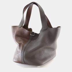 Pre Owned Hermes Etoupe Brulee Togo Picotin 22