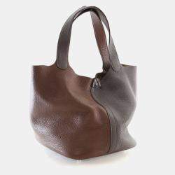 Pre Owned Hermes Etoupe Brulee Togo Picotin 22
