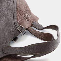 Pre Owned Hermes Etoupe Brulee Togo Picotin 22