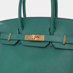 Pre Owned Hermes Vert Vertigo Green Novillo Birkin 30