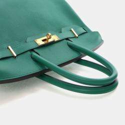 Pre Owned Hermes Vert Vertigo Green Novillo Birkin 30
