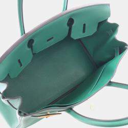 Pre Owned Hermes Vert Vertigo Green Novillo Birkin 30