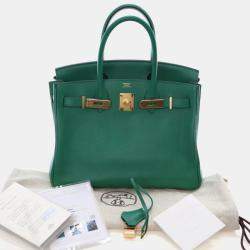 Pre Owned Hermes Vert Vertigo Green Novillo Birkin 30