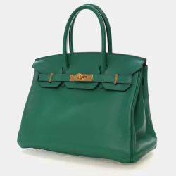 Pre Owned Hermes Vert Vertigo Green Novillo Birkin 30