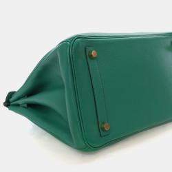 Pre Owned Hermes Vert Vertigo Green Novillo Birkin 30