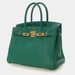 Pre Owned Hermes Vert Vertigo Green Novillo Birkin 30