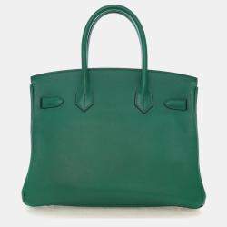 Pre Owned Hermes Vert Vertigo Green Novillo Birkin 30