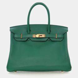 Pre Owned Hermes Vert Vertigo Green Novillo Birkin 30