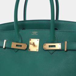 Pre Owned Hermes Vert Vertigo Green Novillo Birkin 30