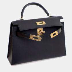 Pre Owned Hermes Noir Epsom Mini Kelly 20