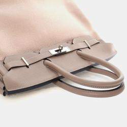 Pre Owned Hermes Gris Touterelle Togo Birkin 35