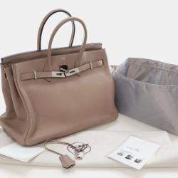 Pre Owned Hermes Gris Touterelle Togo Birkin 35