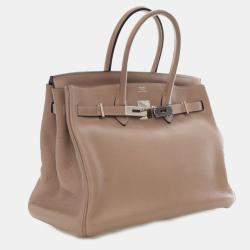 Pre Owned Hermes Gris Touterelle Togo Birkin 35