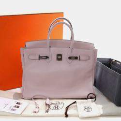 Pre Owned Hermes Rose Dragee Swift Birkin 35